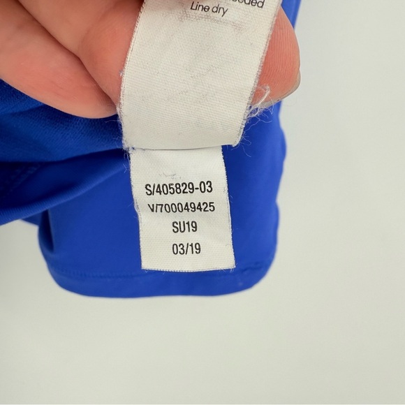 Athleta Maldives High Neck Bra Cup Tankini Swim Top in Yacht Blue Size 36D/DD - Picture 9 of 15